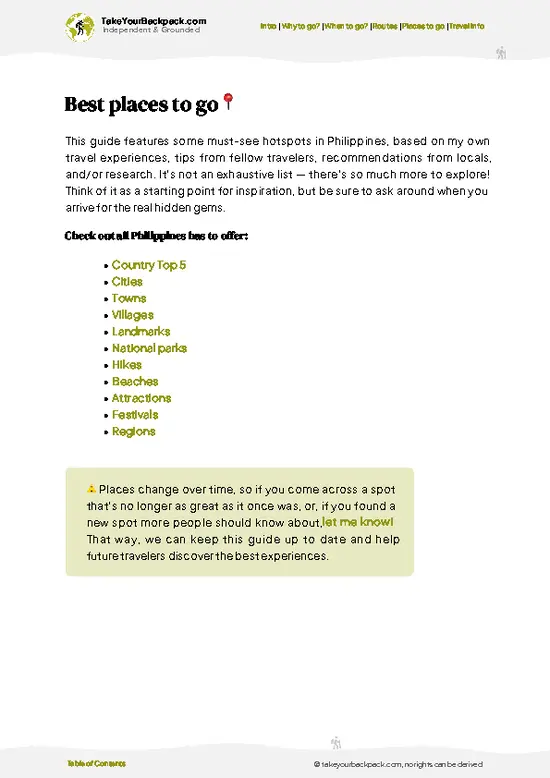 example page 5 from our offline Travel Guide for Philippines
