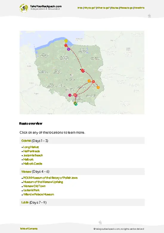 example page 4 from our offline Travel Guide for Poland