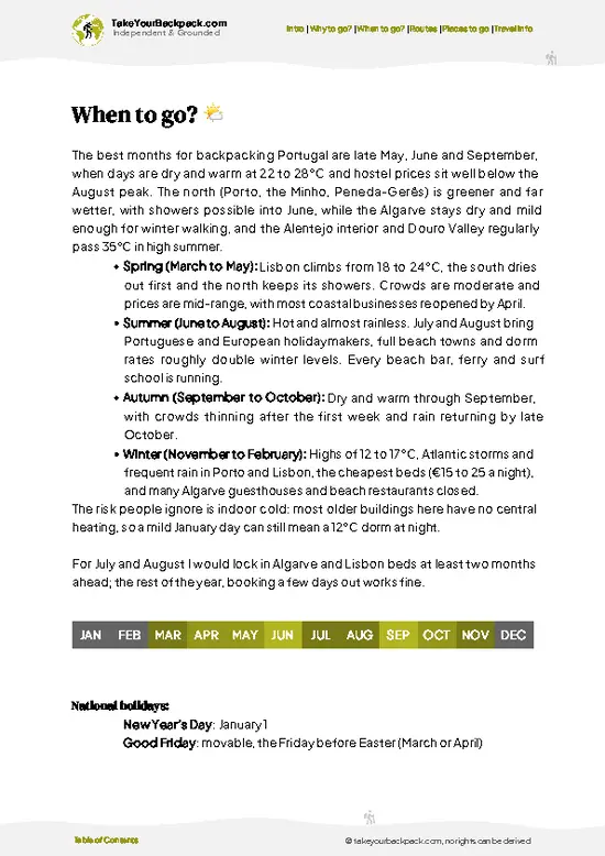example page 3 from our offline Travel Guide for Portugal