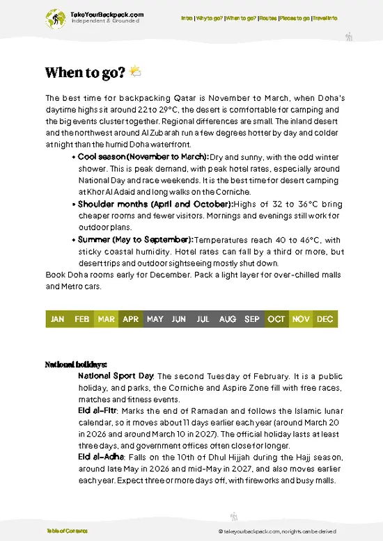 example page 3 from our offline Travel Guide for Qatar