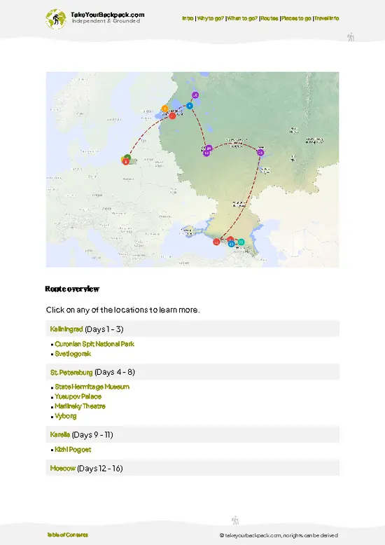 example page 4 from our offline Travel Guide for Russia