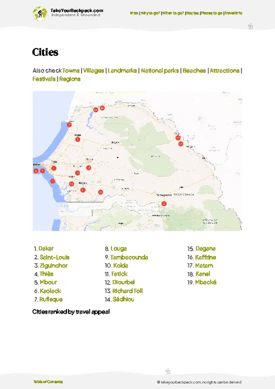 example page 6 from our offline Travel Guide for Senegal
