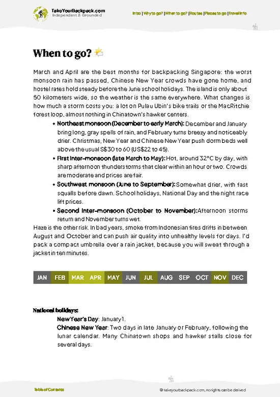 example page 3 from our offline Travel Guide for Singapore