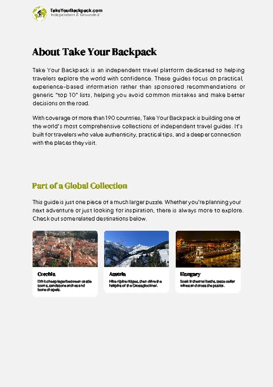 example page 1 from our offline Travel Guide for Slovakia