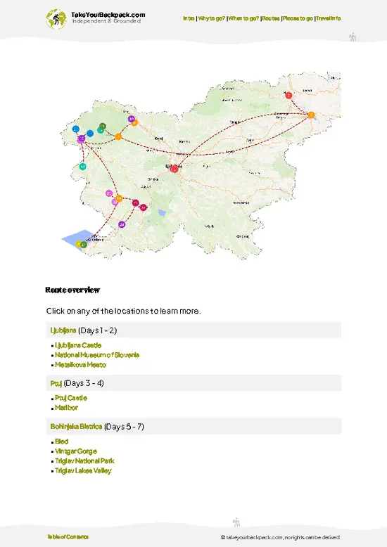 example page 4 from our offline Travel Guide for Slovenia
