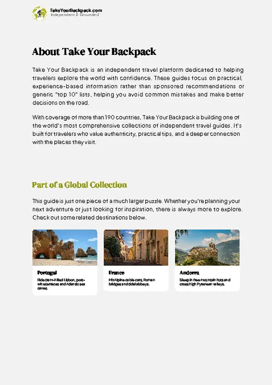 example page 1 from our offline Travel Guide for Spain
