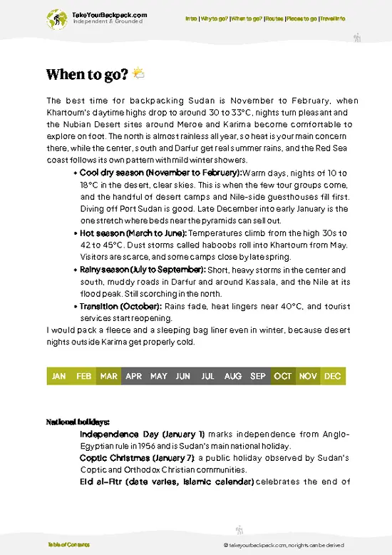 example page 3 from our offline Travel Guide for Sudan