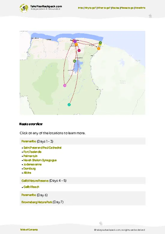 example page 4 from our offline Travel Guide for Suriname