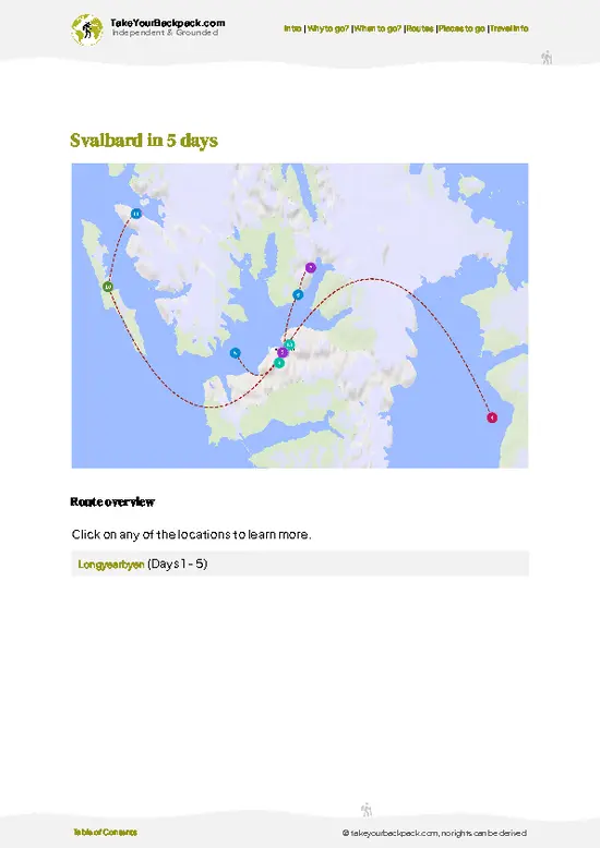 example page 4 from our offline Travel Guide for Svalbard