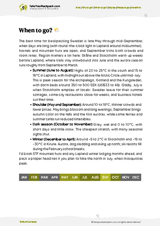 example page 3 from our offline Travel Guide for Sweden