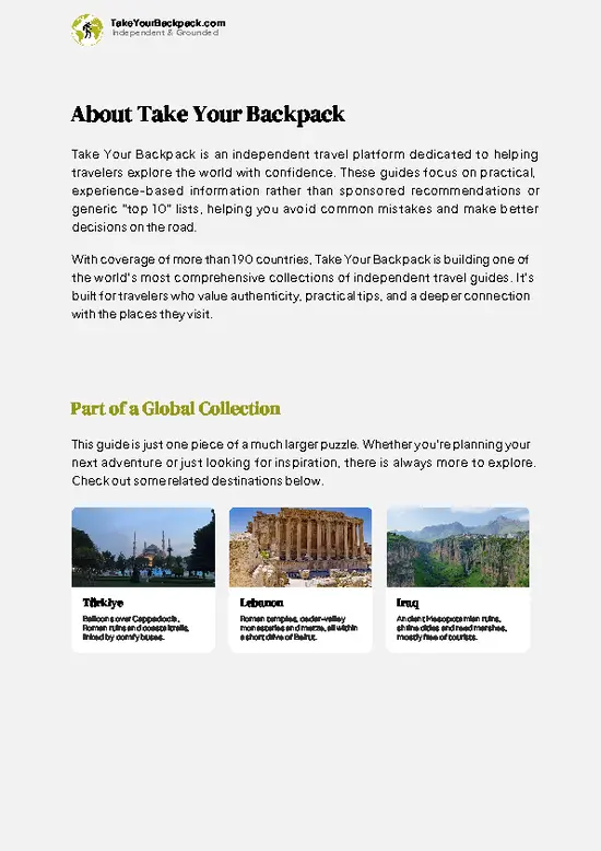 example page 1 from our offline Travel Guide for Syria