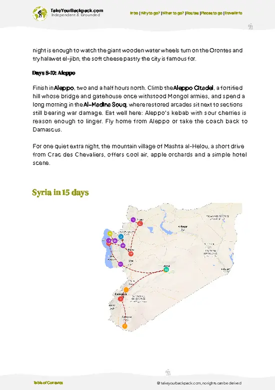 example page 4 from our offline Travel Guide for Syria