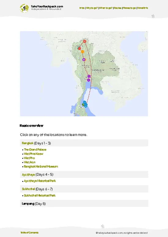 example page 4 from our offline Travel Guide for Thailand