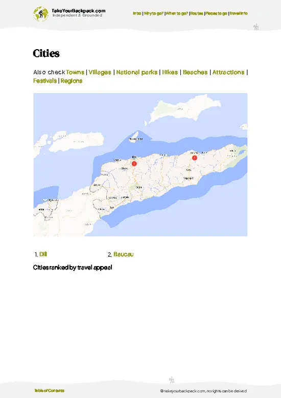example page 6 from our offline Travel Guide for Timor-Leste