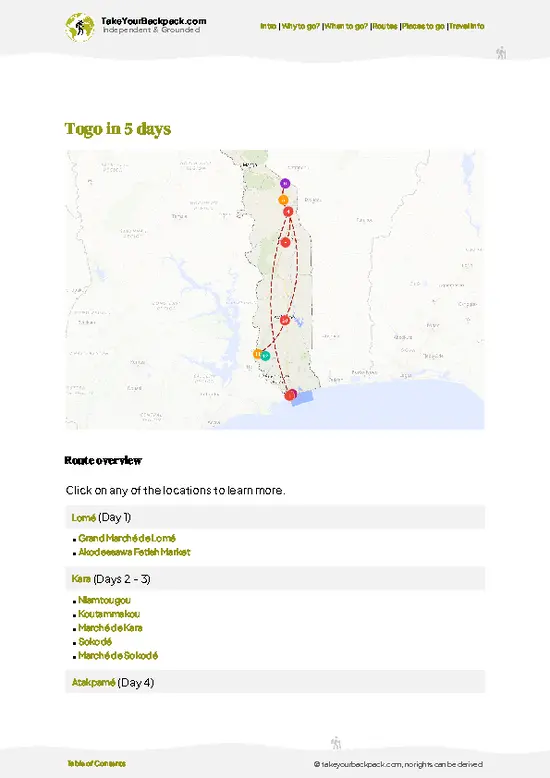 example page 4 from our offline Travel Guide for Togo