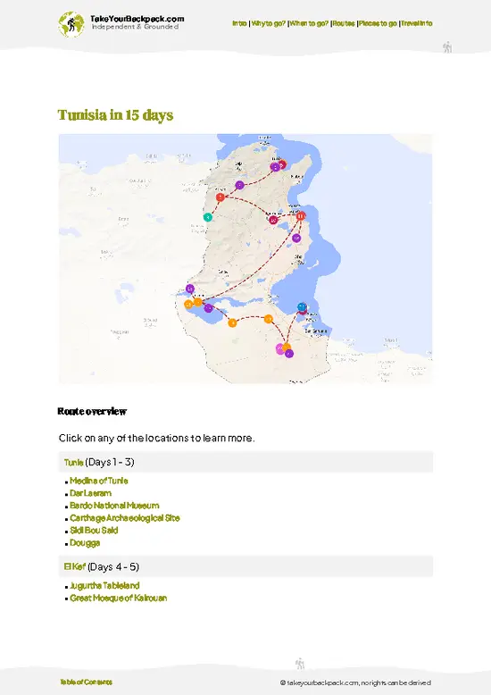 example page 4 from our offline Travel Guide for Tunisia