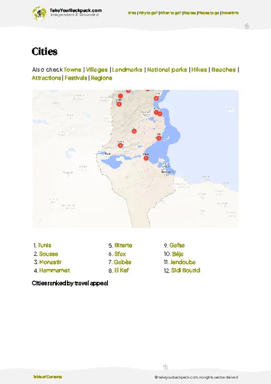 example page 6 from our offline Travel Guide for Tunisia