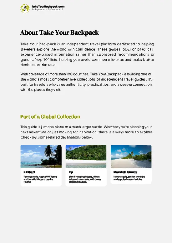 example page 1 from our offline Travel Guide for Tuvalu
