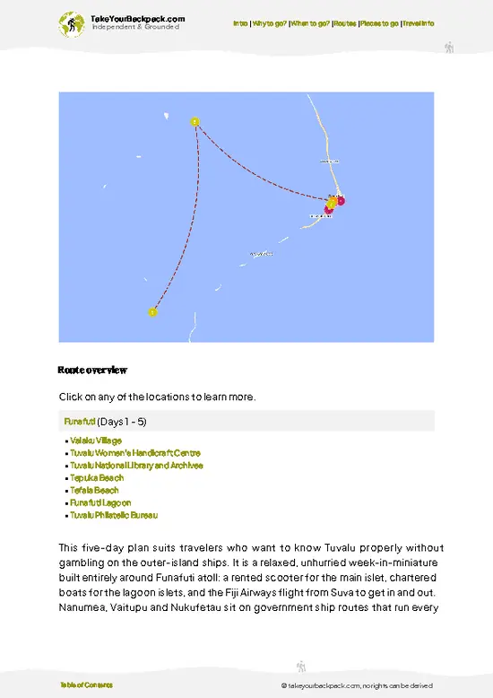 example page 4 from our offline Travel Guide for Tuvalu