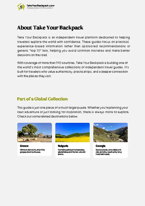 example page 1 from our offline Travel Guide for Türkiye