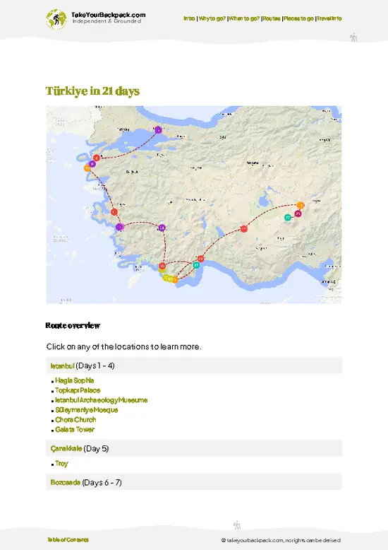 example page 4 from our offline Travel Guide for Türkiye