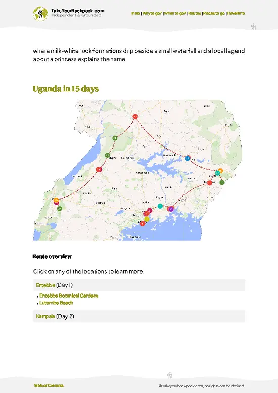 example page 4 from our offline Travel Guide for Uganda