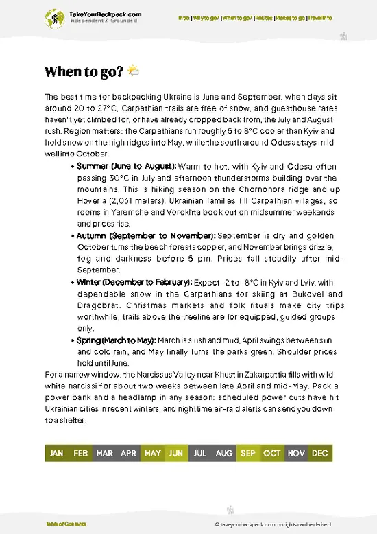 example page 3 from our offline Travel Guide for Ukraine