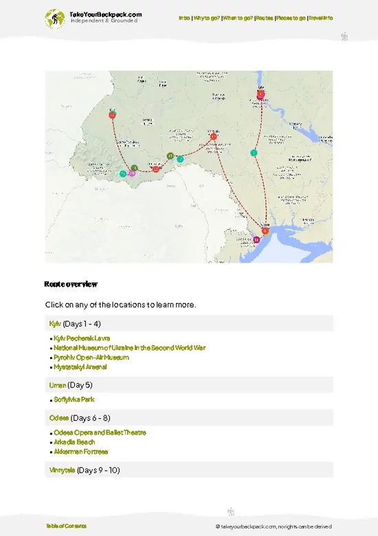example page 4 from our offline Travel Guide for Ukraine