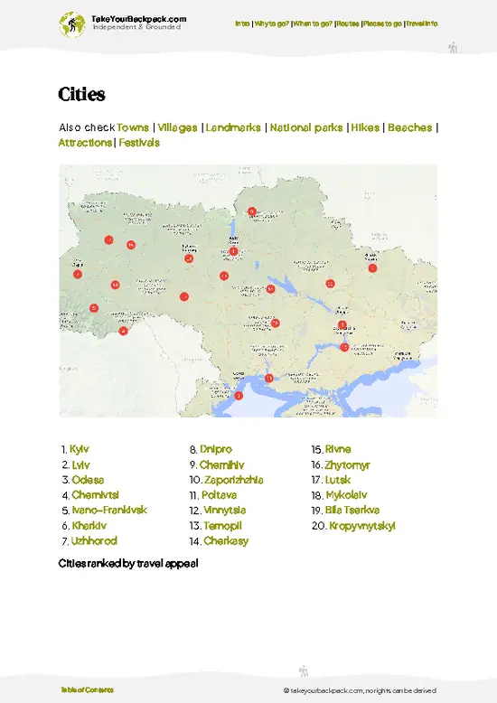 example page 6 from our offline Travel Guide for Ukraine