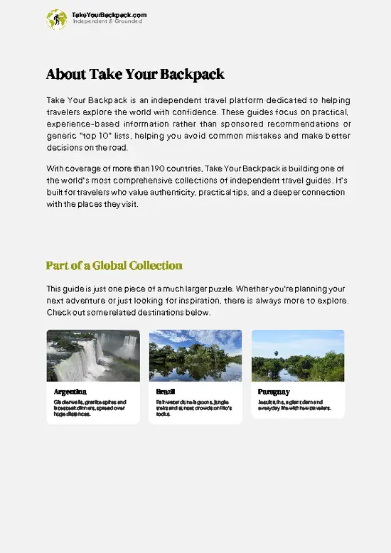 example page 1 from our offline Travel Guide for Uruguay