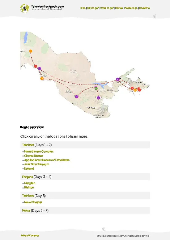 example page 4 from our offline Travel Guide for Uzbekistan