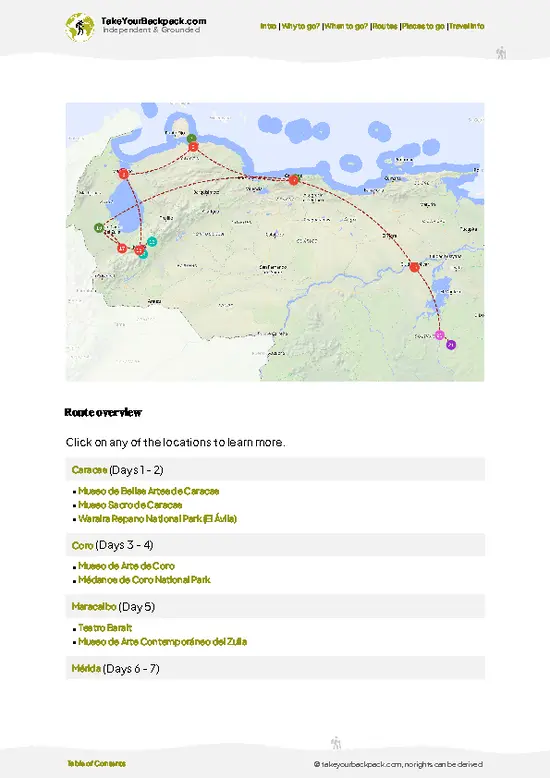 example page 4 from our offline Travel Guide for Venezuela