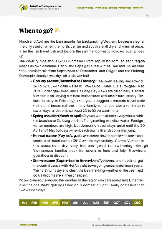example page 3 from our offline Travel Guide for Vietnam