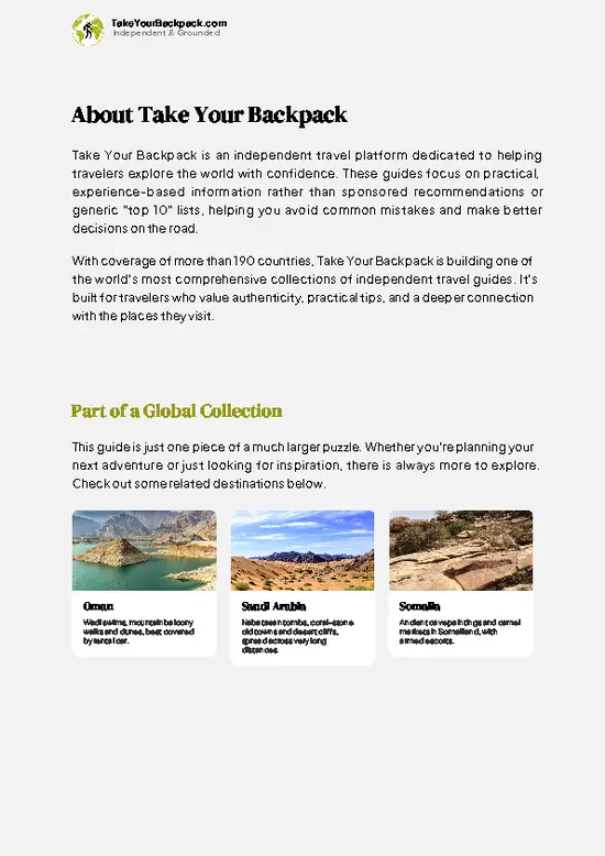 example page 1 from our offline Travel Guide for Yemen