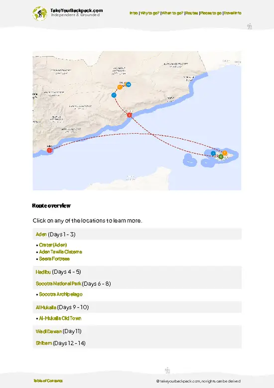 example page 4 from our offline Travel Guide for Yemen