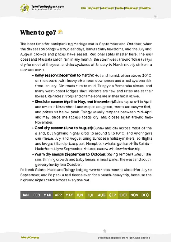 example page 3 from our offline Travel Guide for Madagascar