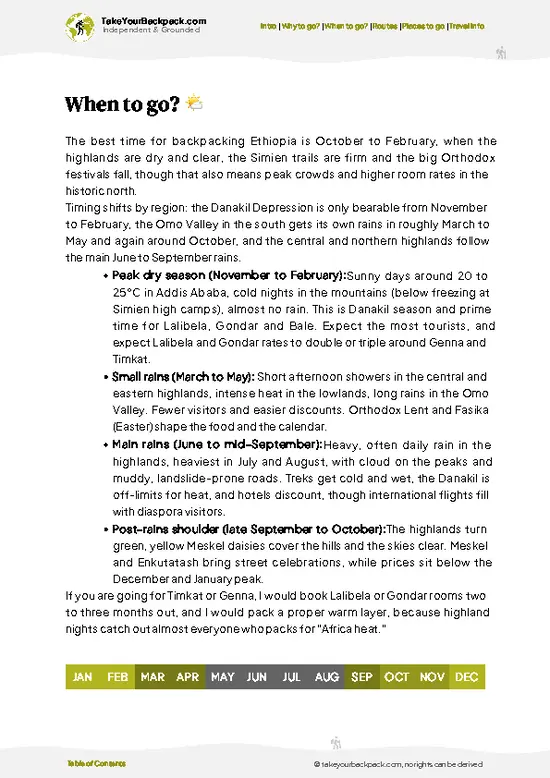 example page 3 from our offline Travel Guide for Ethiopia
