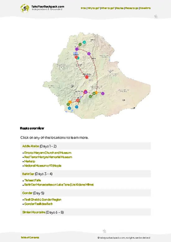 example page 4 from our offline Travel Guide for Ethiopia