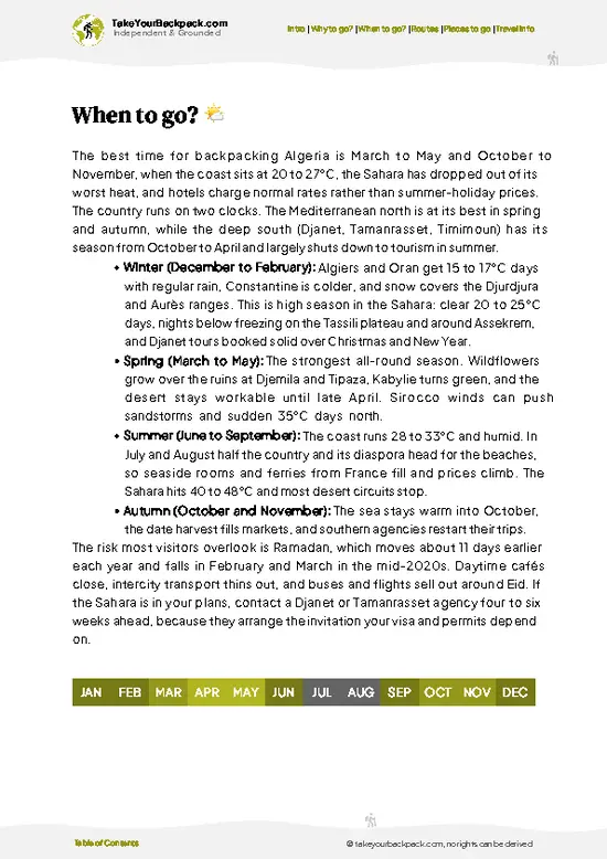example page 3 from our offline Travel Guide for Algeria
