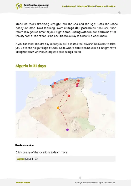 example page 4 from our offline Travel Guide for Algeria
