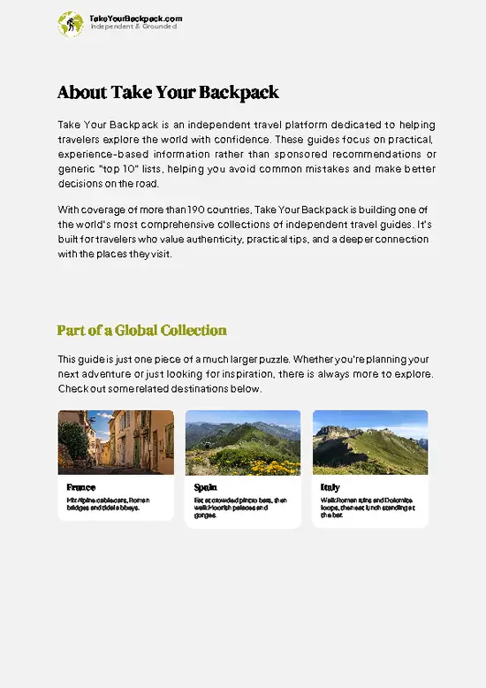 example page 1 from our offline Travel Guide for Andorra