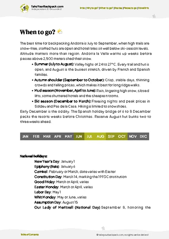 example page 3 from our offline Travel Guide for Andorra