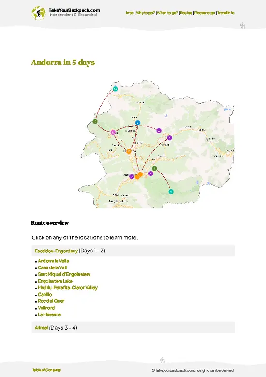 example page 4 from our offline Travel Guide for Andorra