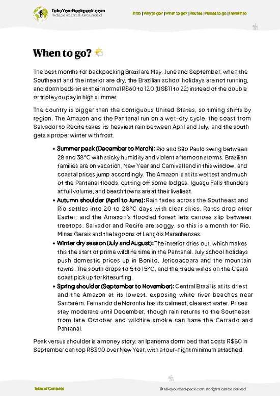 example page 3 from our offline Travel Guide for Brazil