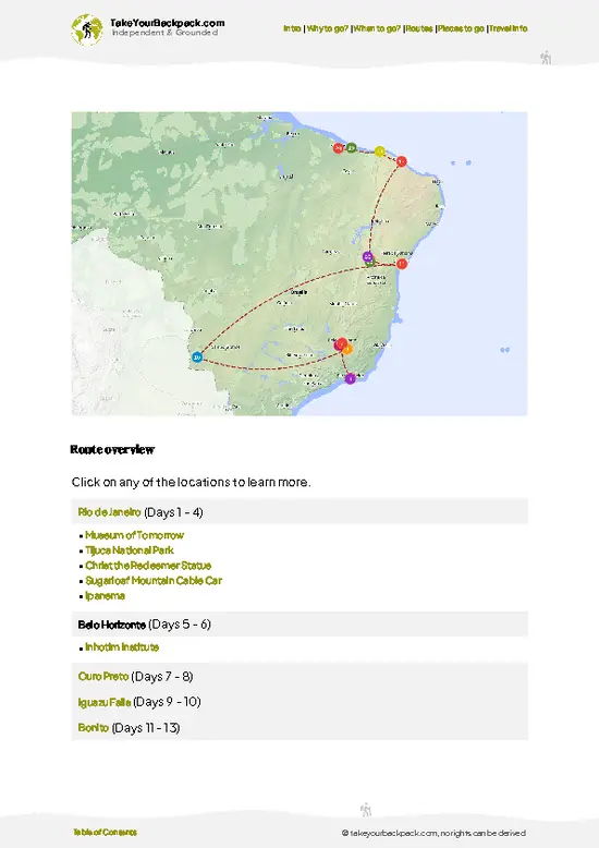 example page 4 from our offline Travel Guide for Brazil