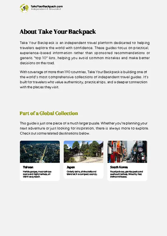 example page 1 from our offline Travel Guide for China