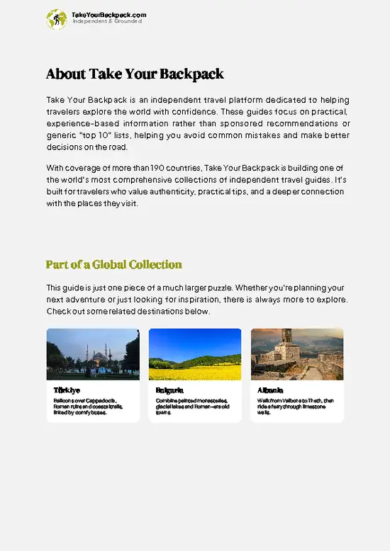 example page 1 from our offline Travel Guide for Greece