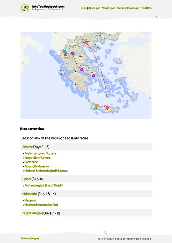 example page 4 from our offline Travel Guide for Greece