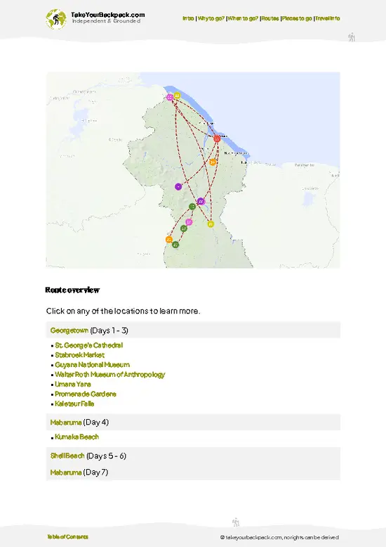 example page 4 from our offline Travel Guide for Guyana