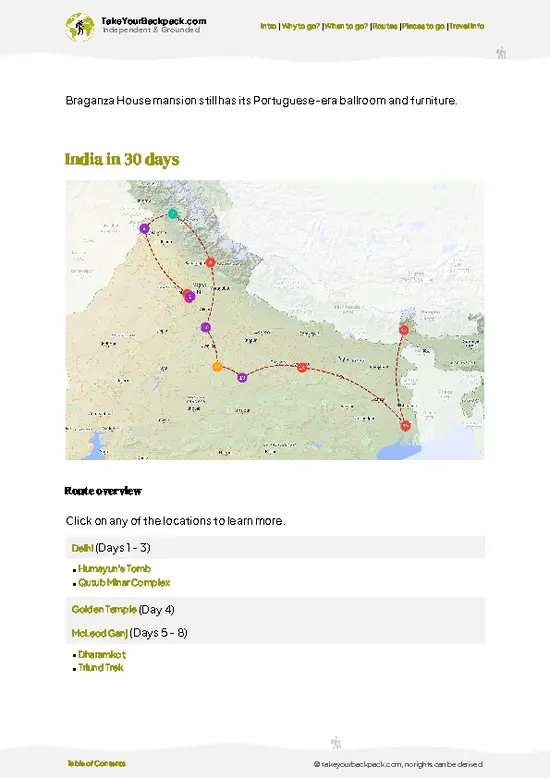example page 4 from our offline Travel Guide for India